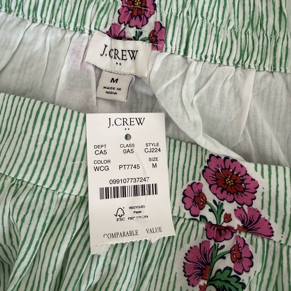J. Crew Factory Green and Pink Floral tiered Mini Skirt - Picture 4 of 5